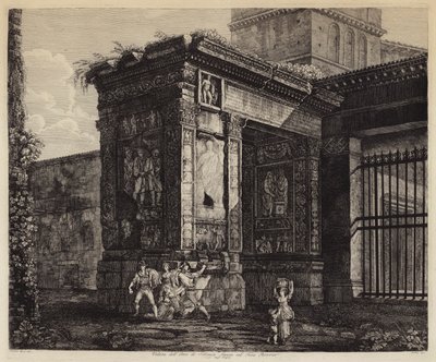 Buen af Septimius Severus og Forum Boarium, Rom, Italien (gravering) af European School