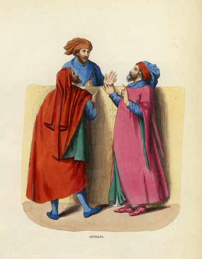 Håndværkere (farvegravering) af European School