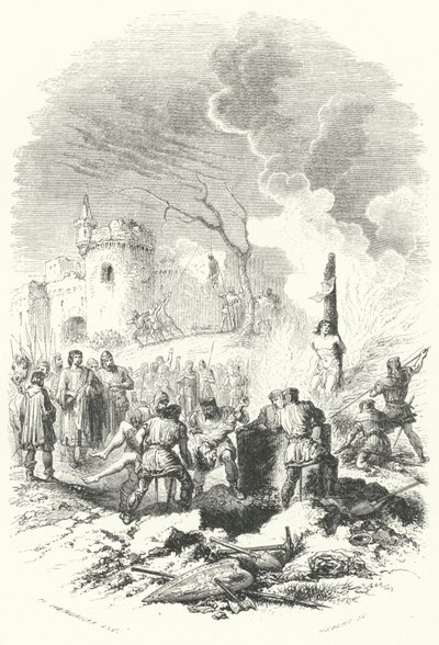 Baldwin V, greve af Hainaut, genopretter orden i sin fars lande (gravering) af European School
