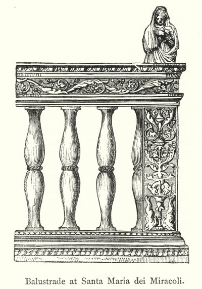 Balustrade ved Santa Maria dei Miracoli (gravering) af European School
