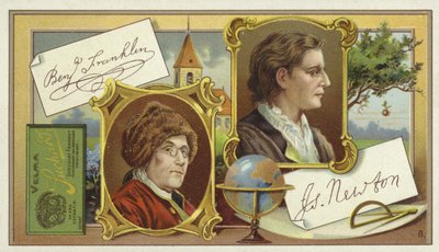 Benjamin Franklin og Isaac Newton af European School