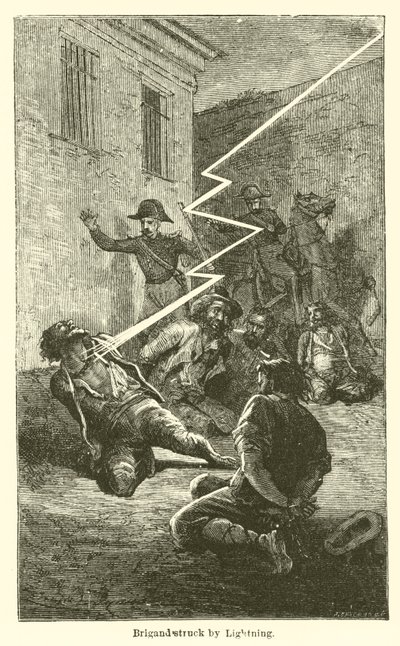 Brigand ramt af lynet (gravering) af European School