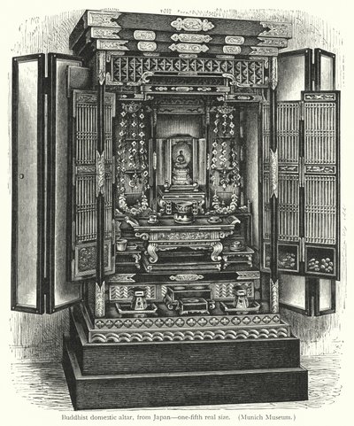 Buddhistisk husalter, fra Japan (gravering) af European School