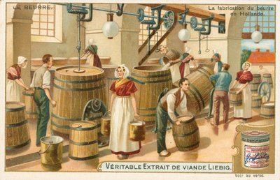 Smør, Liebig-kort, begyndelsen af det 20. århundrede (chromo) af European School