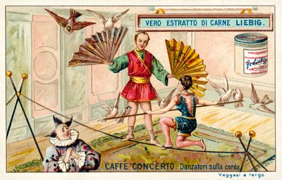 Caffe-koncert: tightrope dansere (chromolitho) af European School