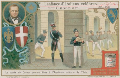Camillo Benso, greve af Cavour, studerer på militærakademiet i Torino af European School