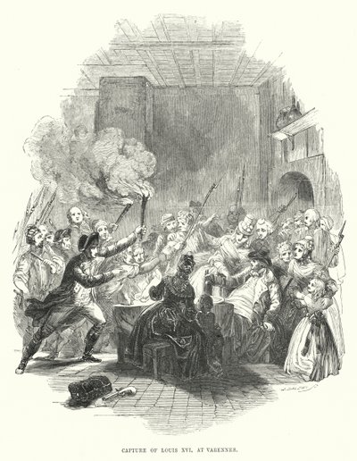 Tilfangetagelse af Ludvig XVI i Varennes (gravering) af European School