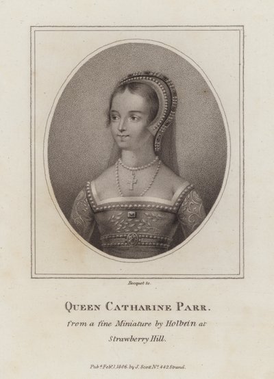 Catherine Parr, sjette kone til kong Henry VIII (gravering) af European School