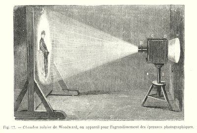 Woodwards solkammer eller apparat til at forstørre fotografiske print (gravering) af European School
