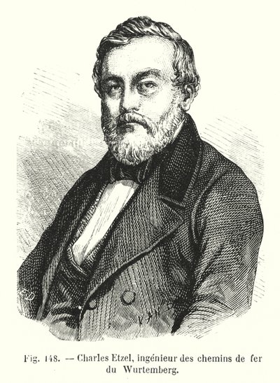 Charles Etzel, Württemberg jernbaneingeniør (gravering) af European School