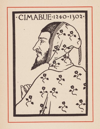 Cimabue, italiensk middelalderkunstner (litografi) af European School