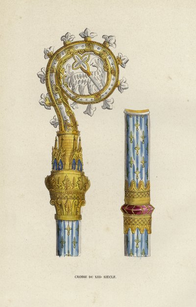 13th Century Stock (farvet gravering) af European School