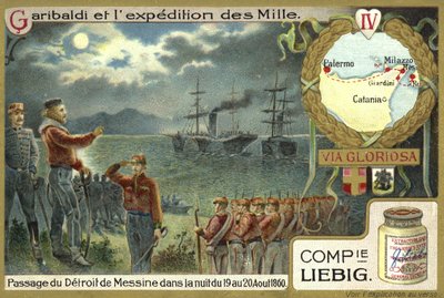 Crossing of the Straits of Messina in the night of 19-20 August 1860  af European School