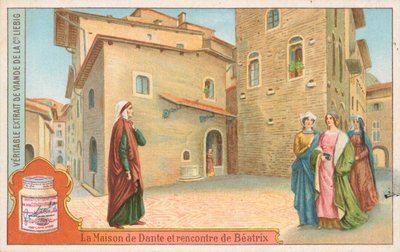 Dante, Liebig-kort, begyndelsen af det 20. århundrede (chromo) af European School