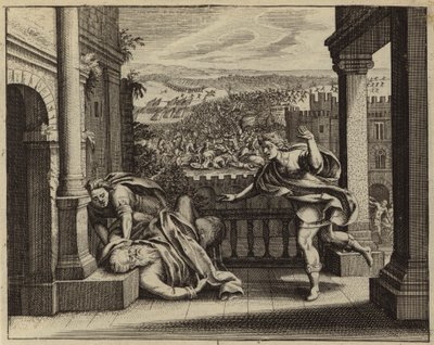 Elis død efter at filisterne fangede Pagtens Ark fra israelitterne (gravering) af European School