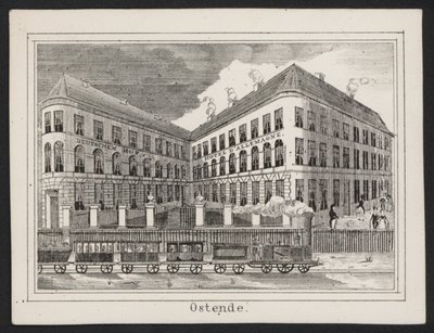 Deutscher Hof, Hotel DAllemagne, Oostende (gravering) af European School