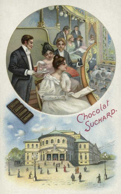 Nyder Suchard-chokolade i operaen eller teatret af European School