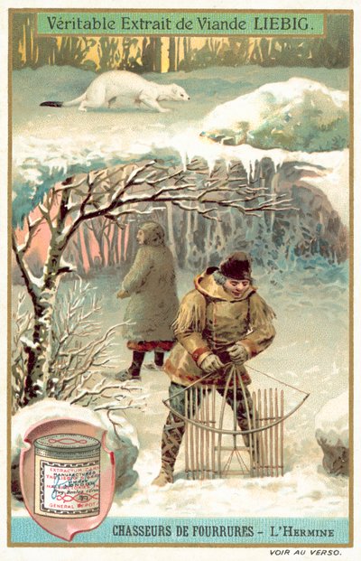 Hermelinfangere (chromolitho) af European School