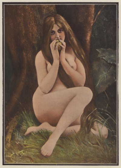 Eva, i Edens have (farve litho) af European School