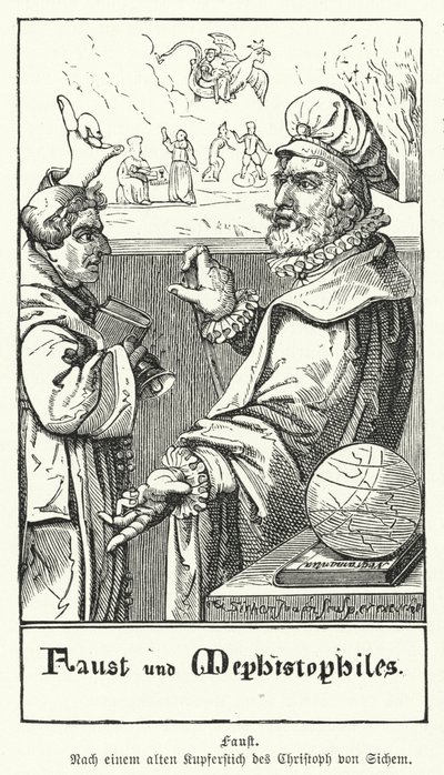 Faust og Mephistopheles (gravering) af European School