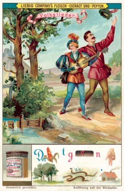 Folkesang (chromolitho) af European School
