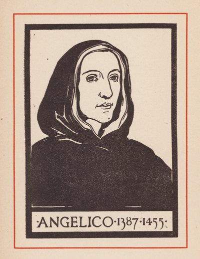 Fra Angelico, italiensk renæssancekunstner (litografi) af European School