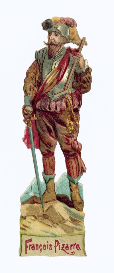 Francisco Pizarro (chromolitho) af European School