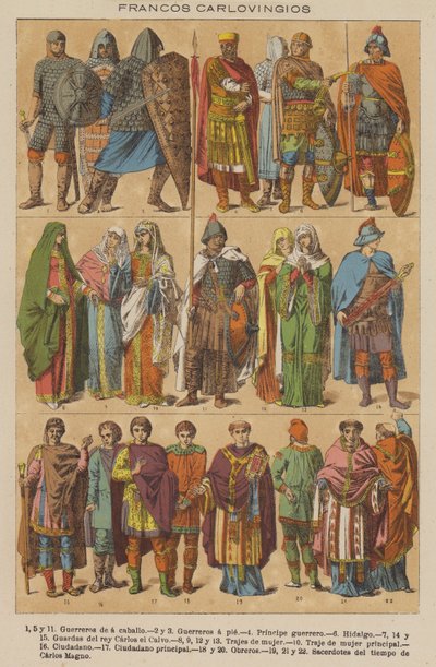 Francos Carlovingios (farve litho) af European School