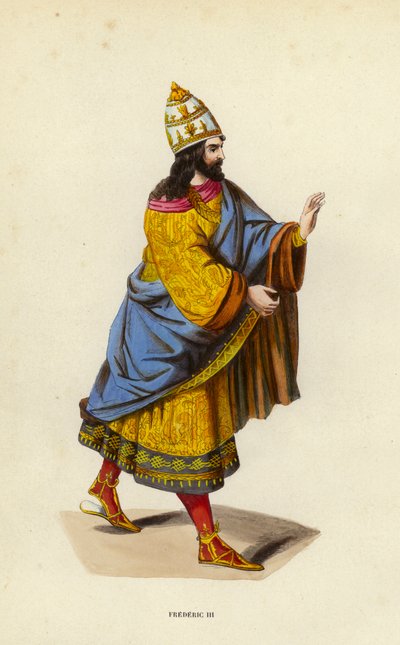 Frederik III (farvet gravering) af European School