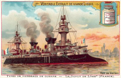 Fransk panserkrydser Dupuy de Lome (chromolitho) af European School