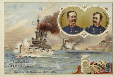 General Manuel Macias og Commodore Winfield Scott Schley, San Juan de Puerto Rico, spansk-amerikanske krig, 13. juli 1898 af European School