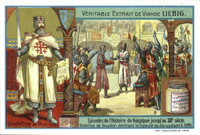 Godfrey of Bouillon declining the crown of Jerusalem, First Crusade, 1099  af European School