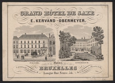Grand Hotel De Saxe, E Kervand-Obermeyer, Bruxelles af European School