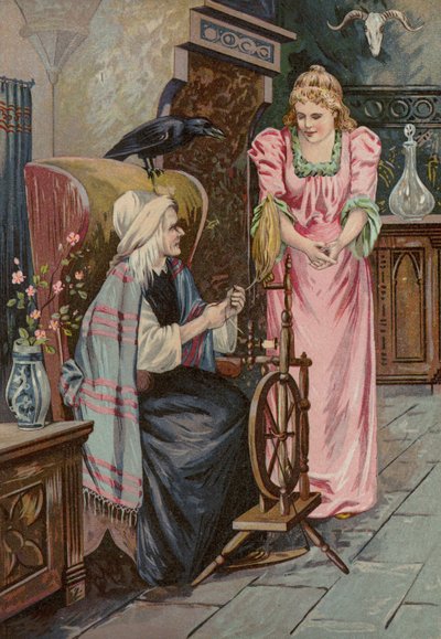 Grimms fortællinger: Briar Rose (chromolitho) af European School