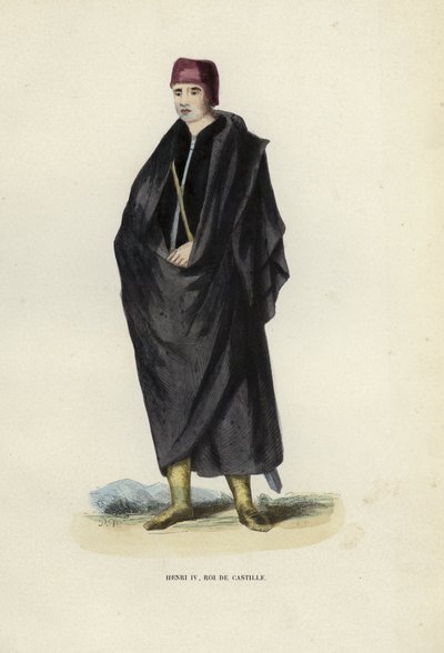 Henri IV, Roi De Castille (farvet gravering) af European School