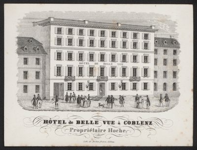 Hotel De Belle Vue, Coblenz (gravering) af European School