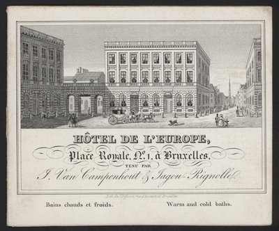 Hotel De L?Europe, Bruxelles, J Van Campenhout & Jagou Rignolle af European School