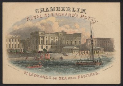 Hotel Trade Card (farvet gravering) af European School