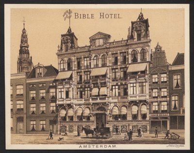 Hotel Trade Card (farvet gravering) af European School