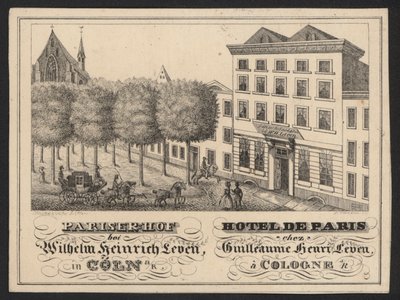 Hotel Trade Card (gravering) af European School