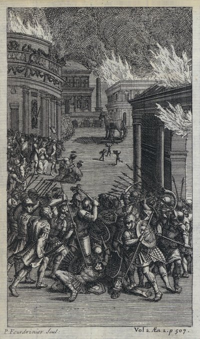 Illustration til John Drydens oversættelse af Virgils Æneiden (gravering) af European School