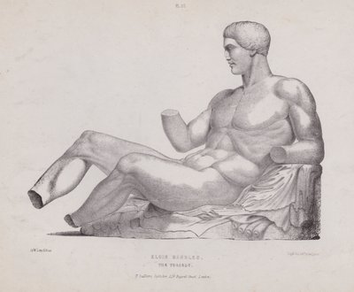 Illustration til The Anatomy of the External Forms of Man: Elgin Marbles, The Theseus (litho) af European School