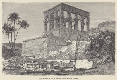 Island of Philae, eller den hellige ø, Nubia (gravering) af European School