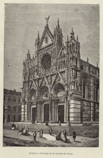 Italien - Facade af katedralen i Siena af European School
