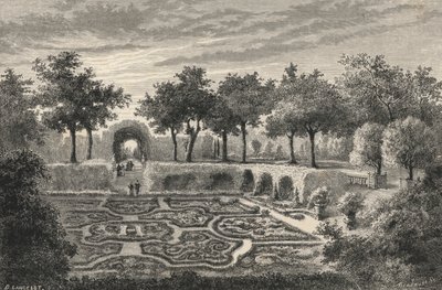Broderede haver i Tuilerierne under Henri IV (gravering) af European School