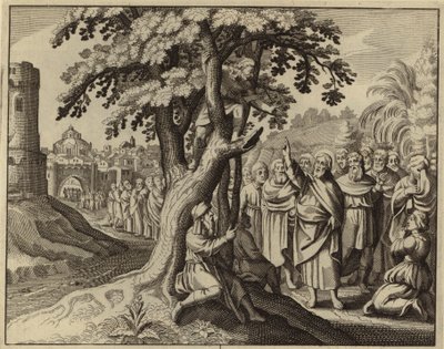 Jesus Kristus og skatteopkræveren Zakæus (gravering) af European School