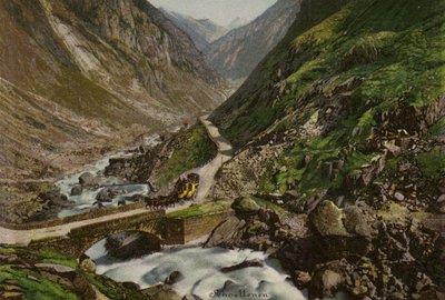 Vierwaldstättersee: Schollenen (farve litho) af European School