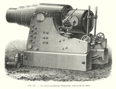 Monsterkanonen fra Verdensudstillingen i 1867 (gravering) af European School
