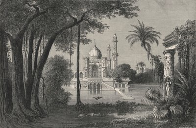 The Gardens Of The Great Mogul (gravering) af European School