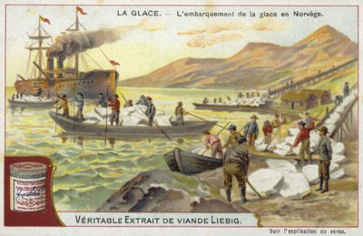 Loading ice onto a ship; Norway  af European School